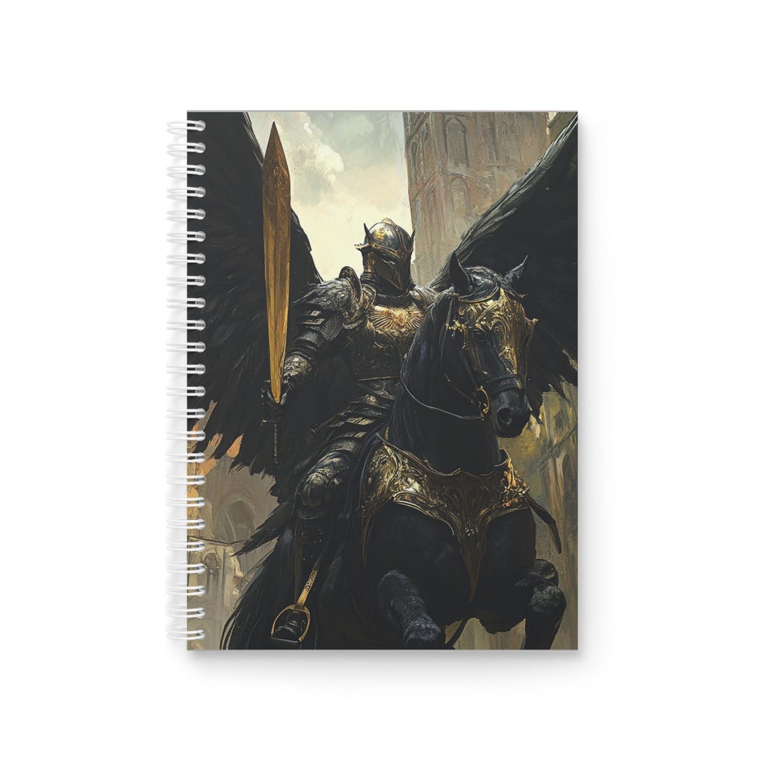 Medieval Angel Warrior Spiral Notebook Ruled Lines, Fantasy Journal ...