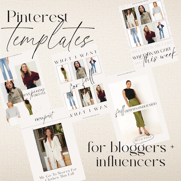 Pinterest Fashion Blog Templates - Canva - 15 ct.