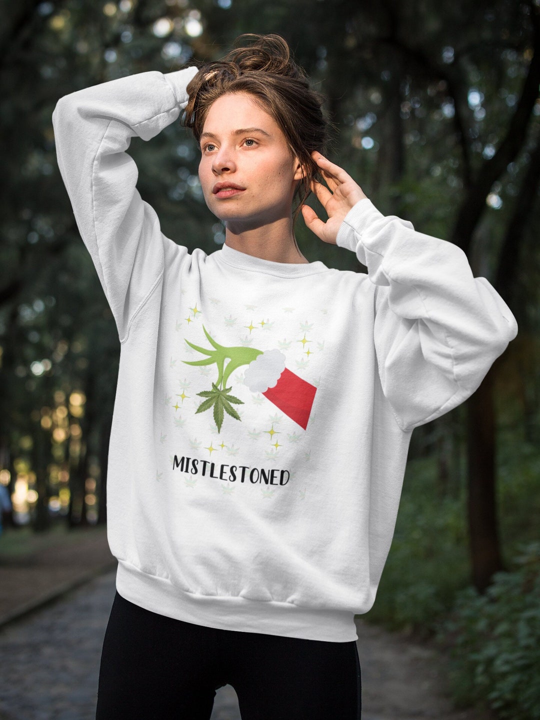 Mistlestoned Grinch Christmas Sweatshirt Unisex Heavy Blend