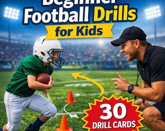 Anfänger Fußballübungen für Kinder im Alter von 6–12 | Jugend Fußball Drill Karten Printable | Kinder Übungsbohrer PDF | Coaching-Werkzeuge | 30 Bohrer Ca