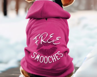 Free Smooches, Valentine's Day Dog hoodie, Cozy Sweater