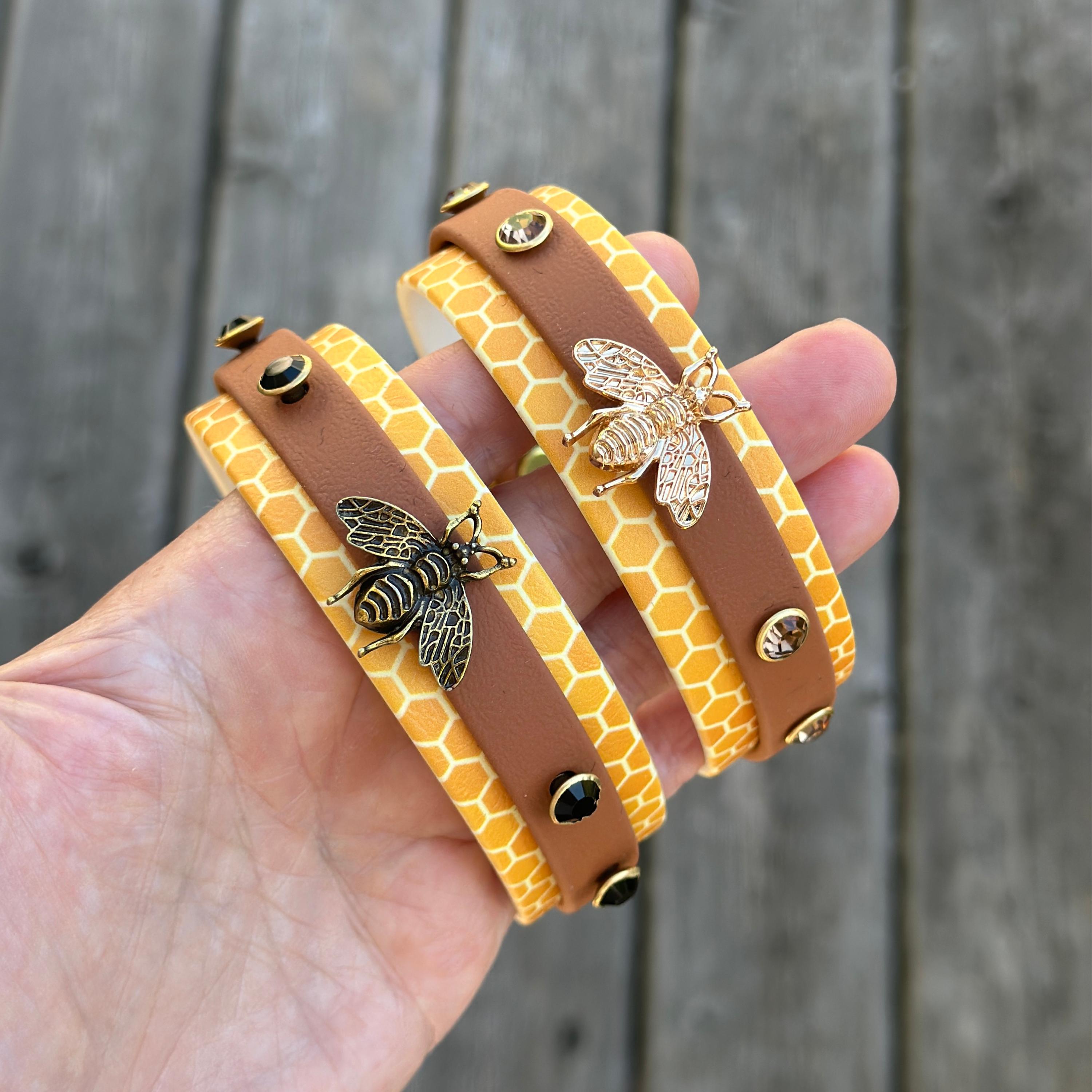 Small Honey Bee Dog Collar, Custom Waterproof Biothane, Light Buckle ...