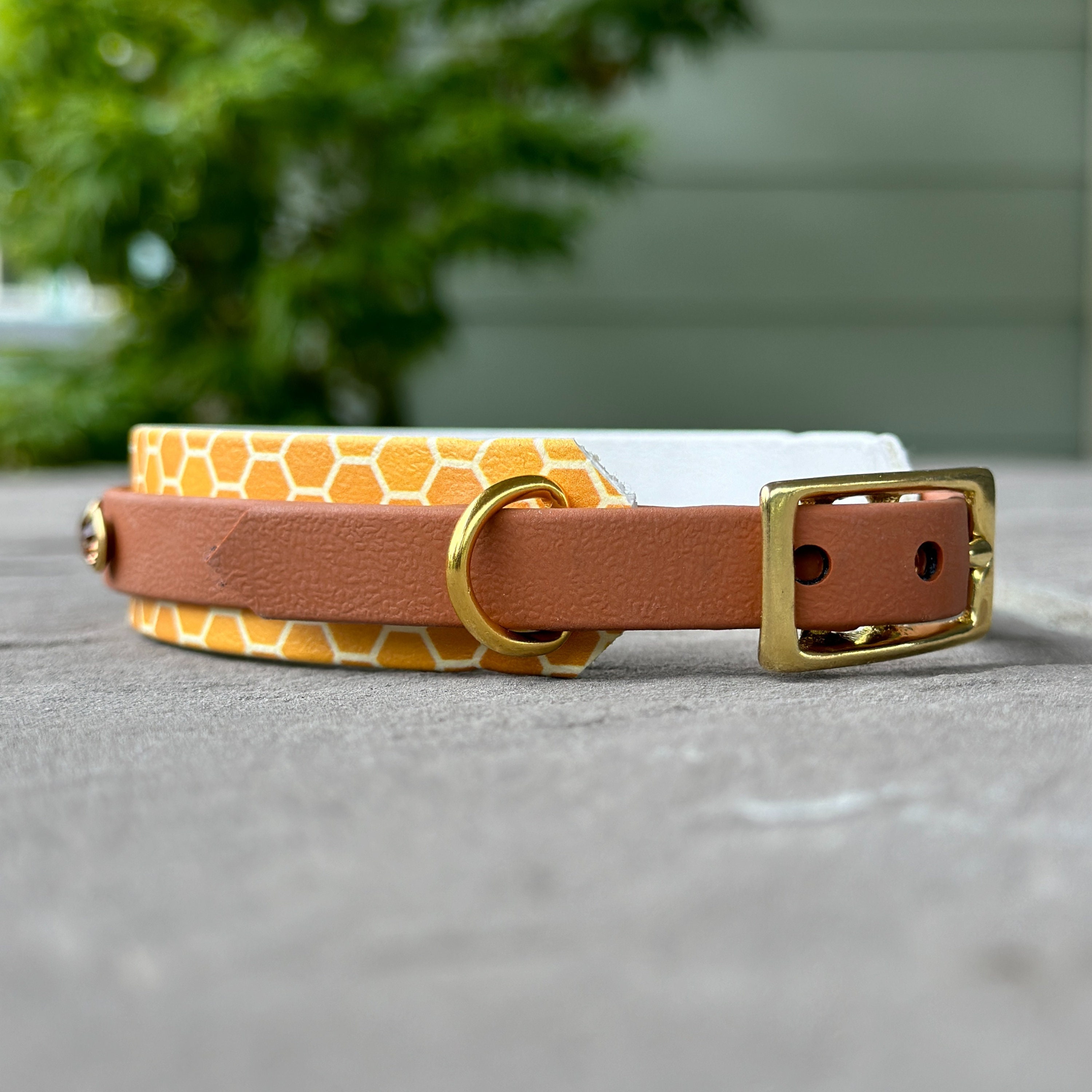 Small Honey Bee Dog Collar, Custom Waterproof Biothane, Light Buckle ...