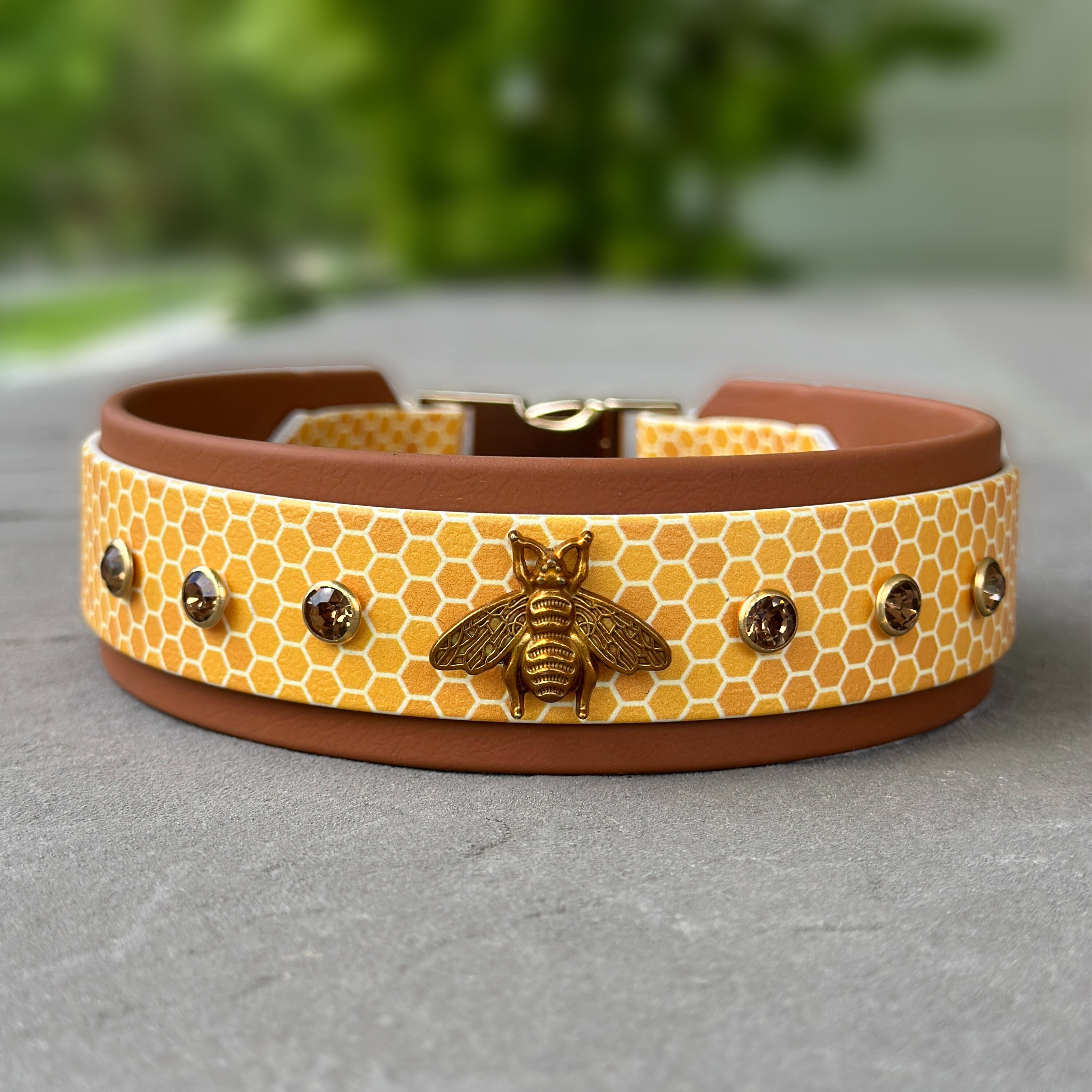 Wide Bee Collar, Honeycomb Print Waterproof Biothane - Etsy