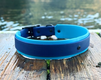 Extra Wide Adjustable Waterproof Dog Collar for Large Dogs, Buckle, Biothane