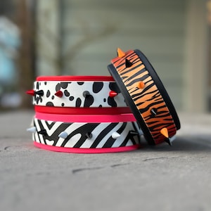 Spiked Animal Print - Biothane Dog Collar