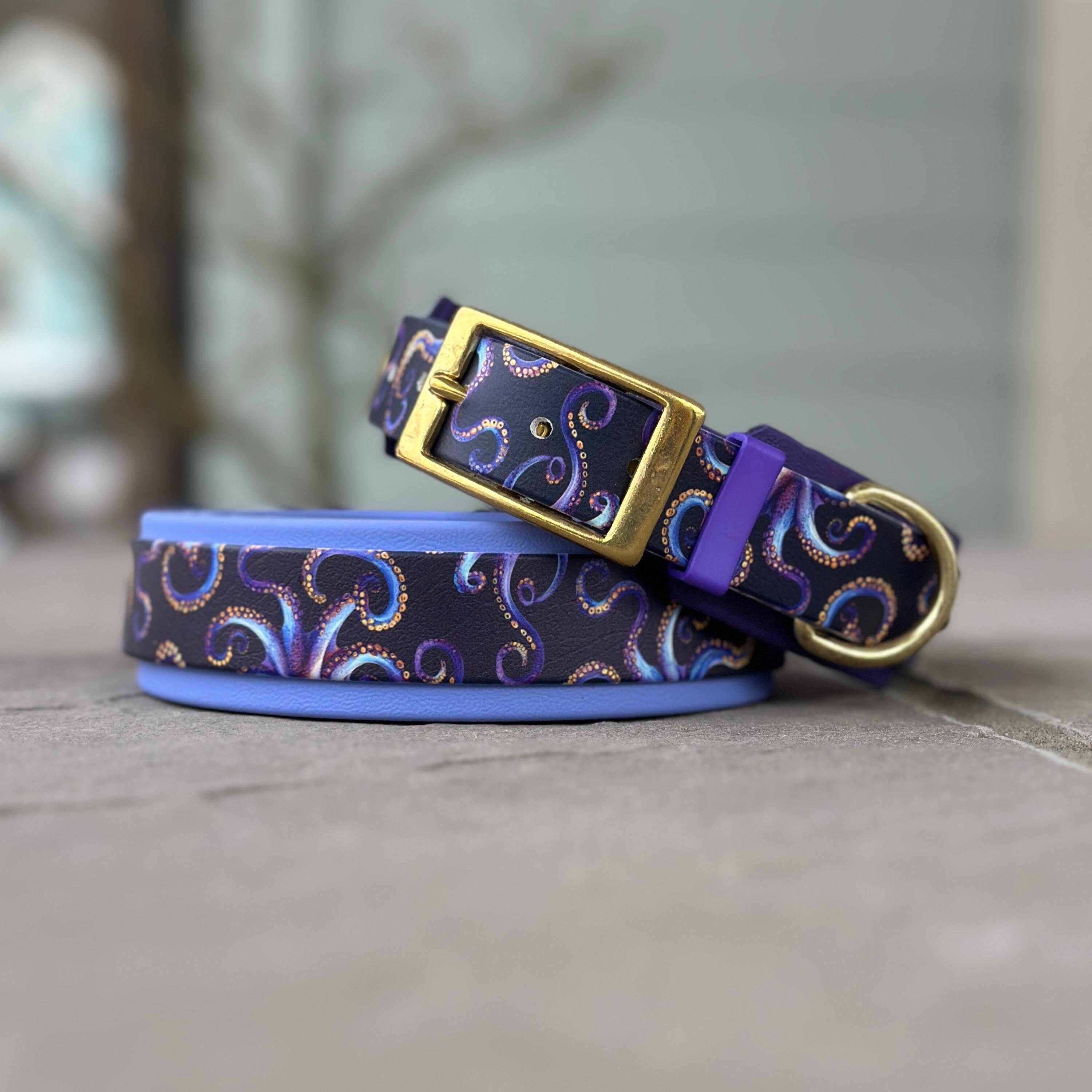 Octopus Tentacle Dog Collar, Custom Waterproof Biothane
