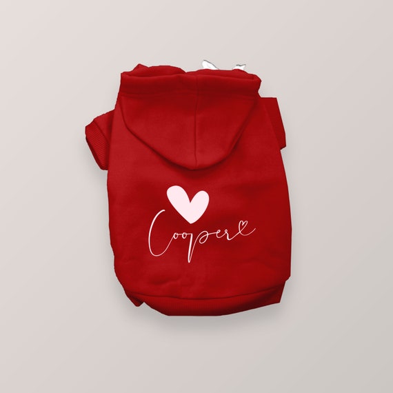 Personalized Heart Dog hoodie, Custom Name Pet Sweater