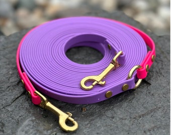 30&#39; Waterproof Long Line, Custom Length Biothane Drag Leash