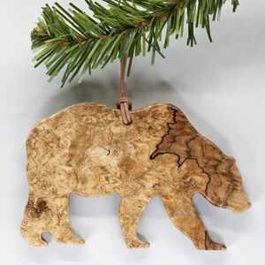 Grizzly Bear Ornament / Christmas Tree / Grizzly Bear / Spalted Maple / Hanging / Decoration / Car Mirror / Bear Lover