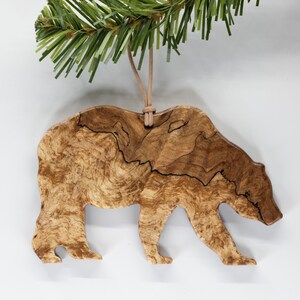 Grizzly Bear Ornament / Christmas Tree / Grizzly Bear / Spalted Maple / Hanging / Decoration / Car Mirror / Bear Lover