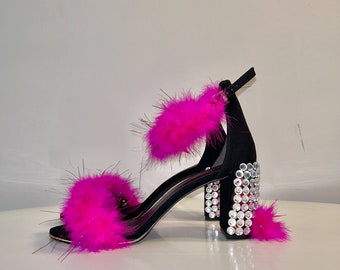 Pink Fuzzy Heels