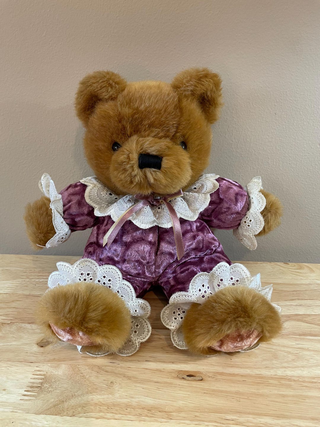 Vintage 90's Victorian Style Teddy Bear Soft Collectible - Etsy