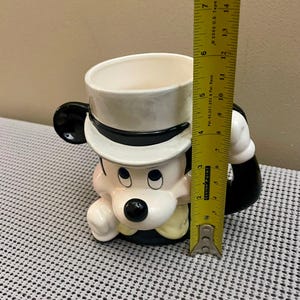 Vintage 1980s Disney Mickey Mouse Top Hat Ceramic Mug Collectible Excellent Condition image 5