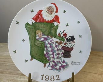 Norman Rockwell Waiting for Santa 1982 Annual Christmas Plate Ltd Ed Japan