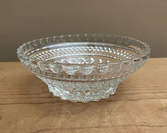 Anchor Hocking Wexford Clear Glass Bowl 5.5" Vintage Pressed Glass Dessert Dish