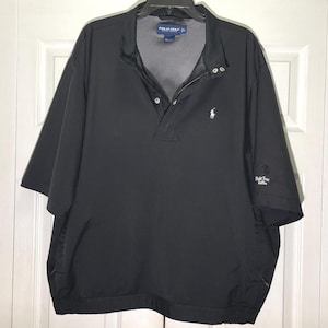 Polo Golf Ralph Lauren Men’s Windbreaker Pullover Short Sleeve L 1/4 Zip Snap Mesh Lined
