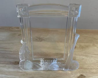 Vintage Princess House Moments of Pride Lead Crystal Sports Picture Frame German
