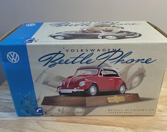 Vintage 1967 VW Beetle Convertible Telephone Polyconcepts Red Bug Phone NIB