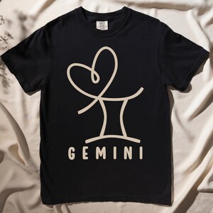 Gemini Heart Zodiac Symbol T Shirt Astrology Love Tee Gift for Her or Friends