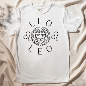 Leo Zodiac T Shirt Leo Star Shirt Leo Lion Astrology T-Shirt Leo Celestial Constellation Comfort Colors Tee Tshirt Gifts