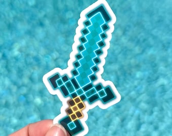 Minecraft Diamond Sword | Enchanted Sword | Available in Gloss or Holographic Laminate