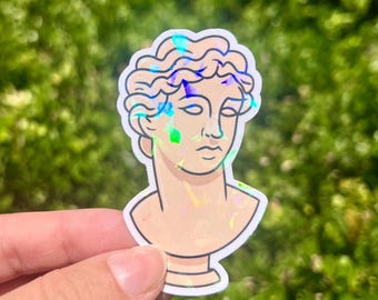 Greek Sculpture Sticker | Trendy Art Sticker | Available in Gloss or Holographic Laminate