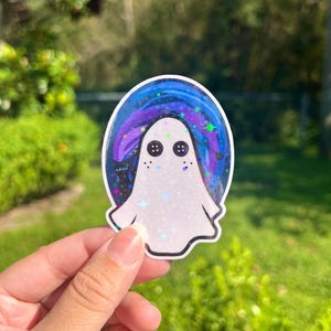 Ghost Sticker | Coraline  | Halloween | Available in Gloss or Holographic Laminate