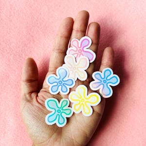 Flower Stickers 6Pack | Available in Gloss or Holographic Laminate