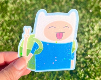 Finn | Adventure Time Sticker | Available in Gloss or Holographic Laminate