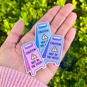 Caution Sign Sticker | Funny | Available in Gloss or Holographic Laminate