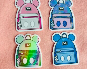 Cute Mickey Bag Sticker | Loungefly Sticker | Available in Gloss or Holographic Laminate