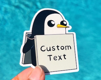 Custom Text | Adventure Time Sticker | Available in Gloss or Holographic Laminate