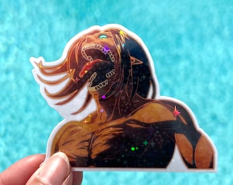 Eren Yeager Titan | Attack on Titan Sticker | Available in Gloss or Holographic Laminate