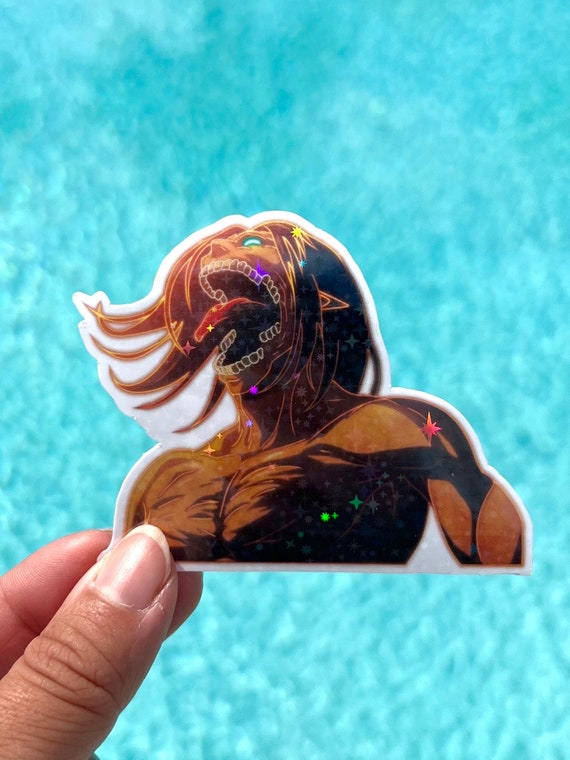 Eren Yeager Titan | Attack on Titan Sticker | Available in Gloss or Holographic Laminate