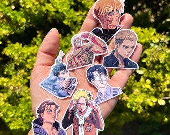 Attack on Titan Stickers 7pack | Available in Gloss or Holographic Laminate