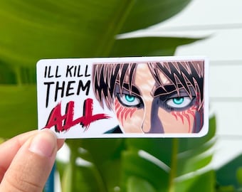 Eren Yeager / Ataque a la pegatina Titán / Brillo o Laminado Holográfico