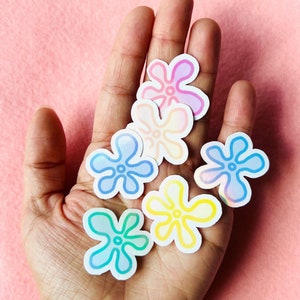 SpongeBob Flower Stickers 6pack | Available in Gloss or Holographic Laminate