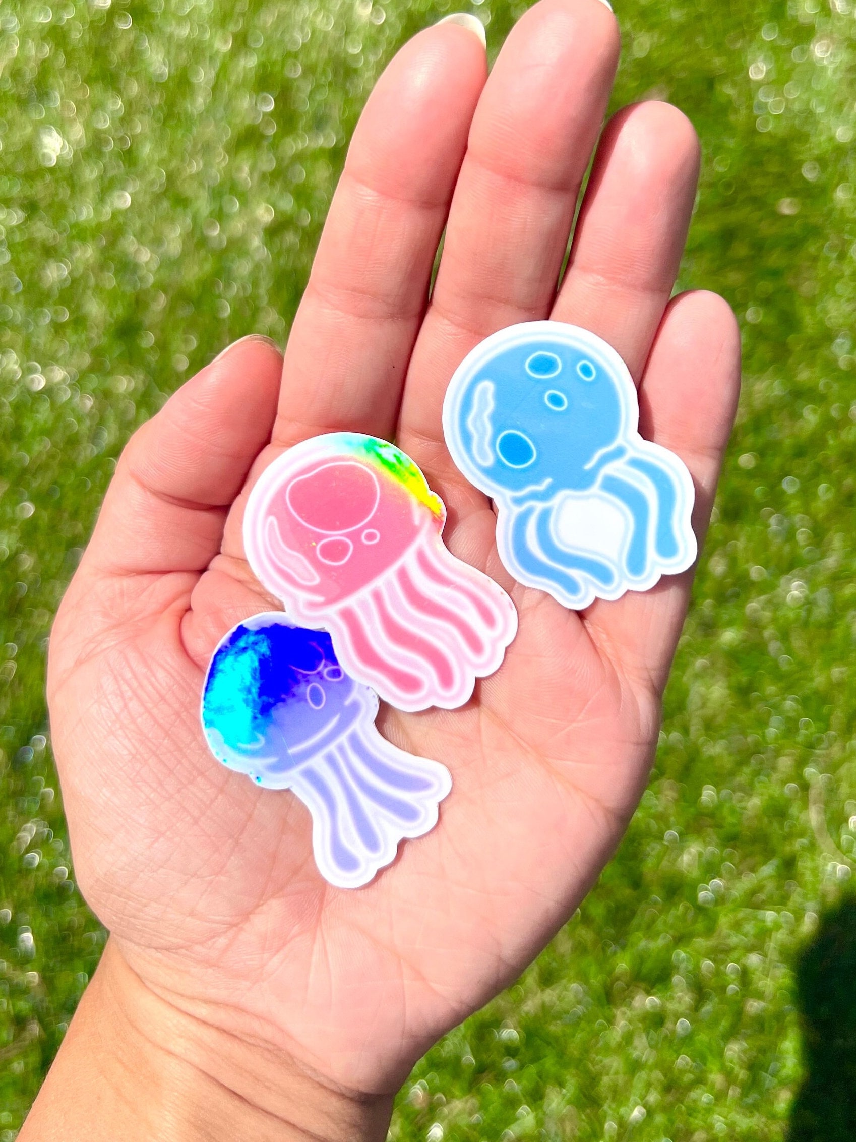 Jellyfish 3pack | Available in Gloss or Holographic Laminate - Etsy