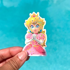 Princess Peach | Super Mario Bros Sticker | Available in Gloss or Holographic Laminate