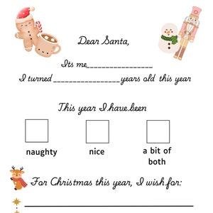 Carta a Papá Noel, carta y sobre imprimibles, actividad navideña para niños, jardín de infantes, educación en el hogar, aprendizaje, Navidad, Papá Noel