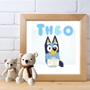 Printable Personalized Bluey Inspired Wall ART for nursery rooms,  kid's room and playrooms decor