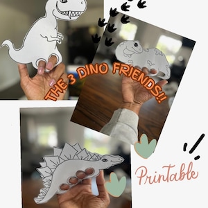 Dino Friends Finger Puppet Activity: Printable Fine Motor Skills (Digital Download)