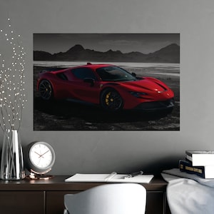 Ferrari Hypercar Poster Matte, Ferrari Poster, Ferrari SF90, Le Mans Poster, Car Poster, Ferrari SF-90, F1