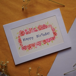 Handgemalte Geburtstagskarte / Hand-painted birthday card