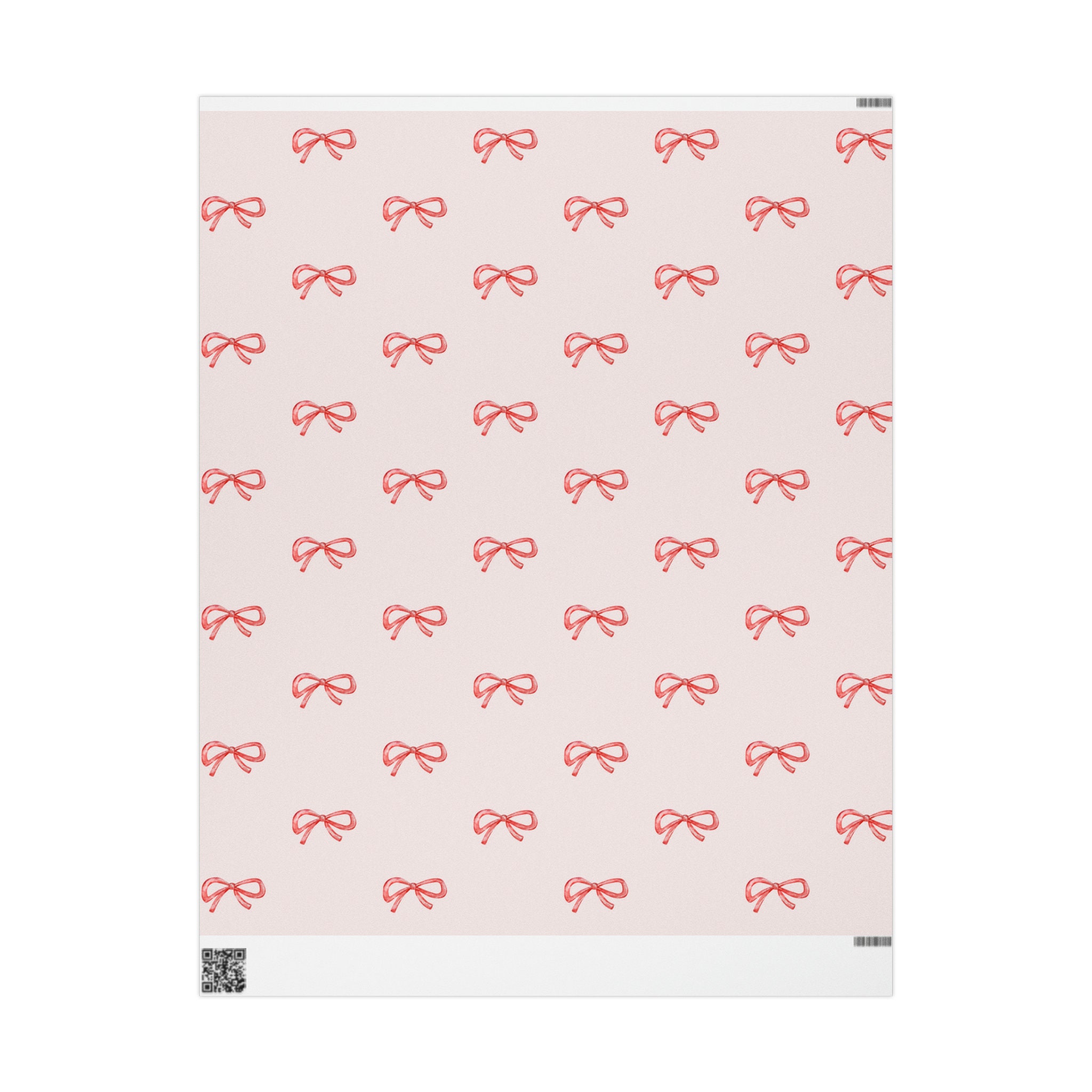 Pink Bow Wrapping Paper Roll Christmas Bow Wrapping Paper Red Bow