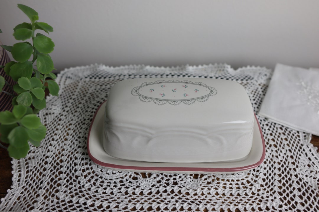 Victoriana Butter Dish Floral Ceramic Dish Made in Japan 1988 Etsy