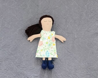 Handmade Fabric Rag Doll, Black and Brown Rag Doll, Baby first doll, cloth doll with clothes, Multiracial Cloth Doll, Baby Shower Gift