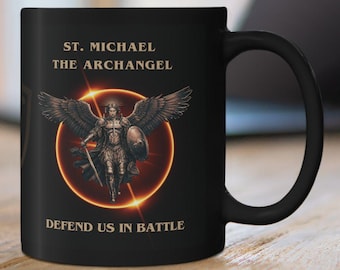 St. Michael the Archangel Defend Us in Battle | Catholic Saint Prayer Mug | Confirmation, Priest or Church Gift