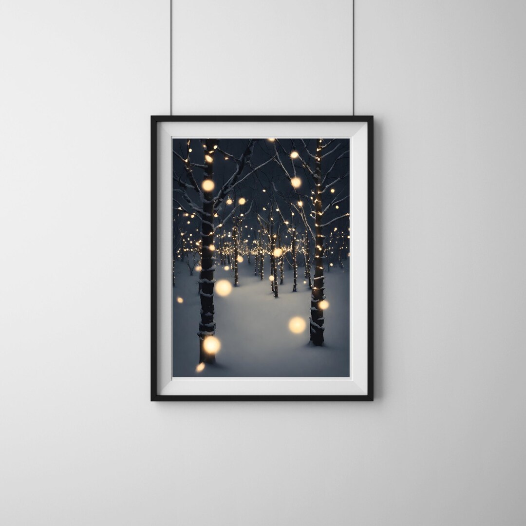 PRINTABLE Christmas Wall Decor, Christmas Art, Christmas Lights Art, Christmas Print, Christmas ...
